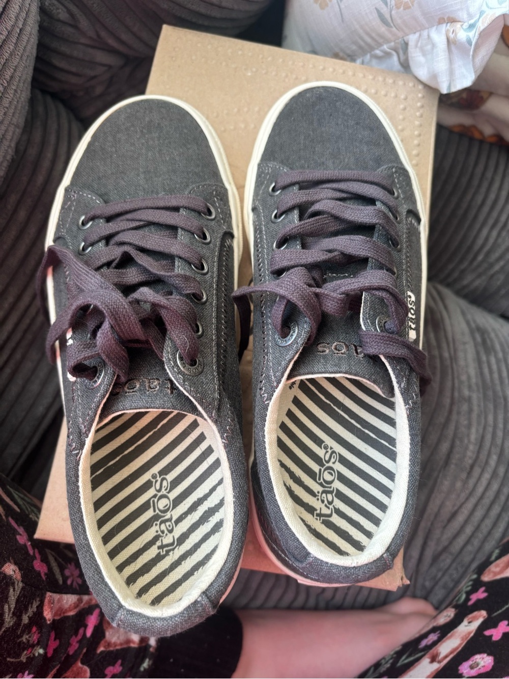 Taos Footwear grey and White Low-Top Sneakers